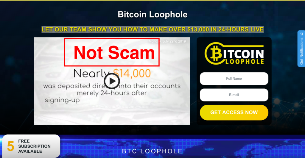 Bitcoin loophole scam