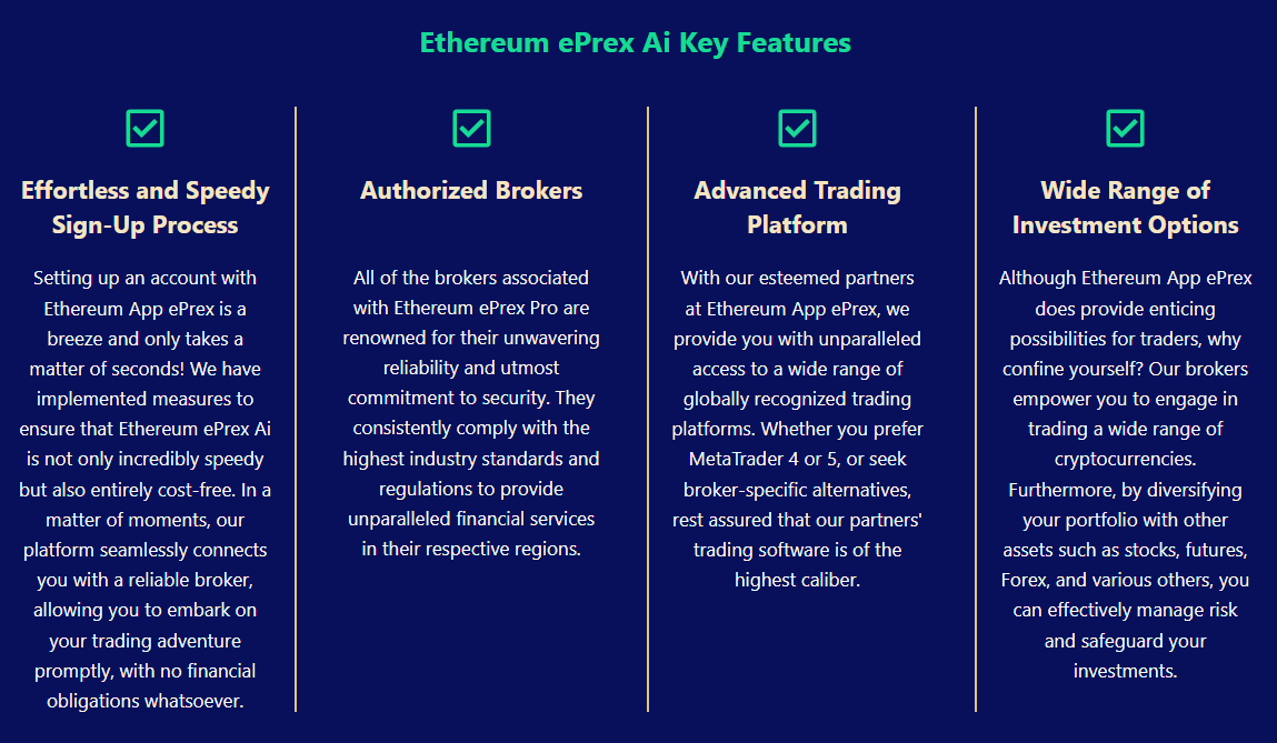 Βασικά χαρακτηριστικά Ethereum ePrex Ai Βασικά χαρακτηριστικά Ethereum ePrex Ai
