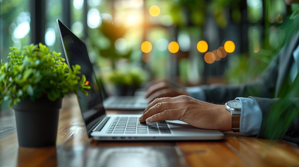 Businessman Typing on Laptop (1)