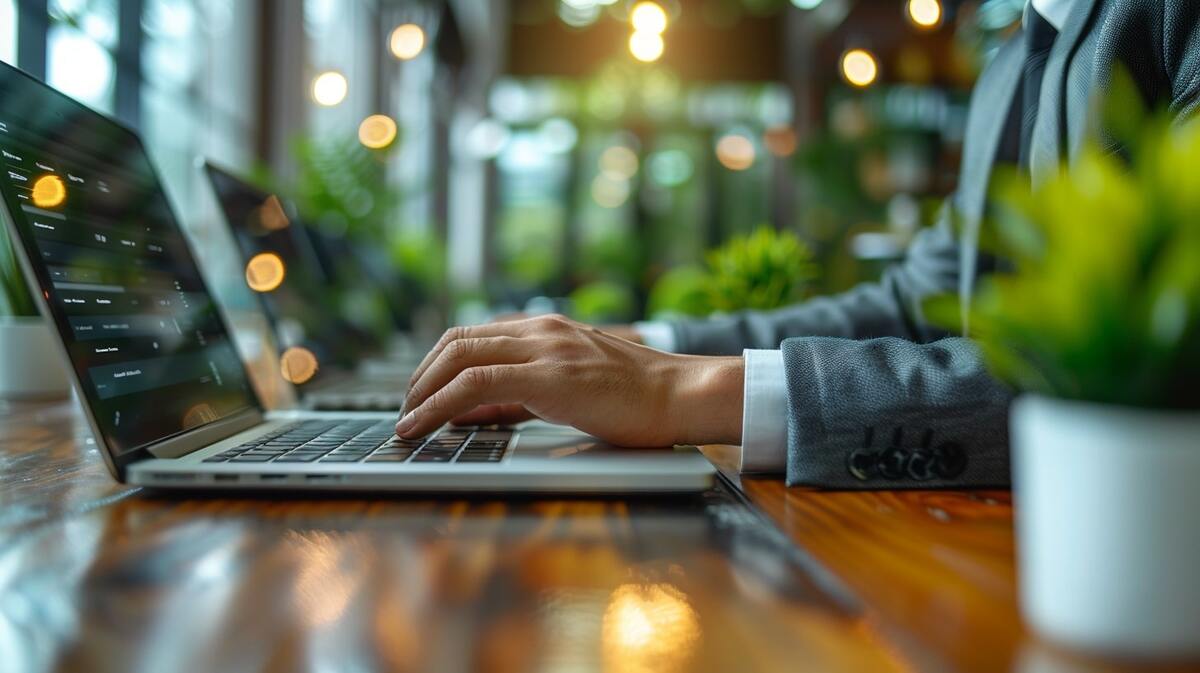 Businessman Typing on Laptop (2)